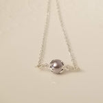 Lilac Glass Pearl Necklace