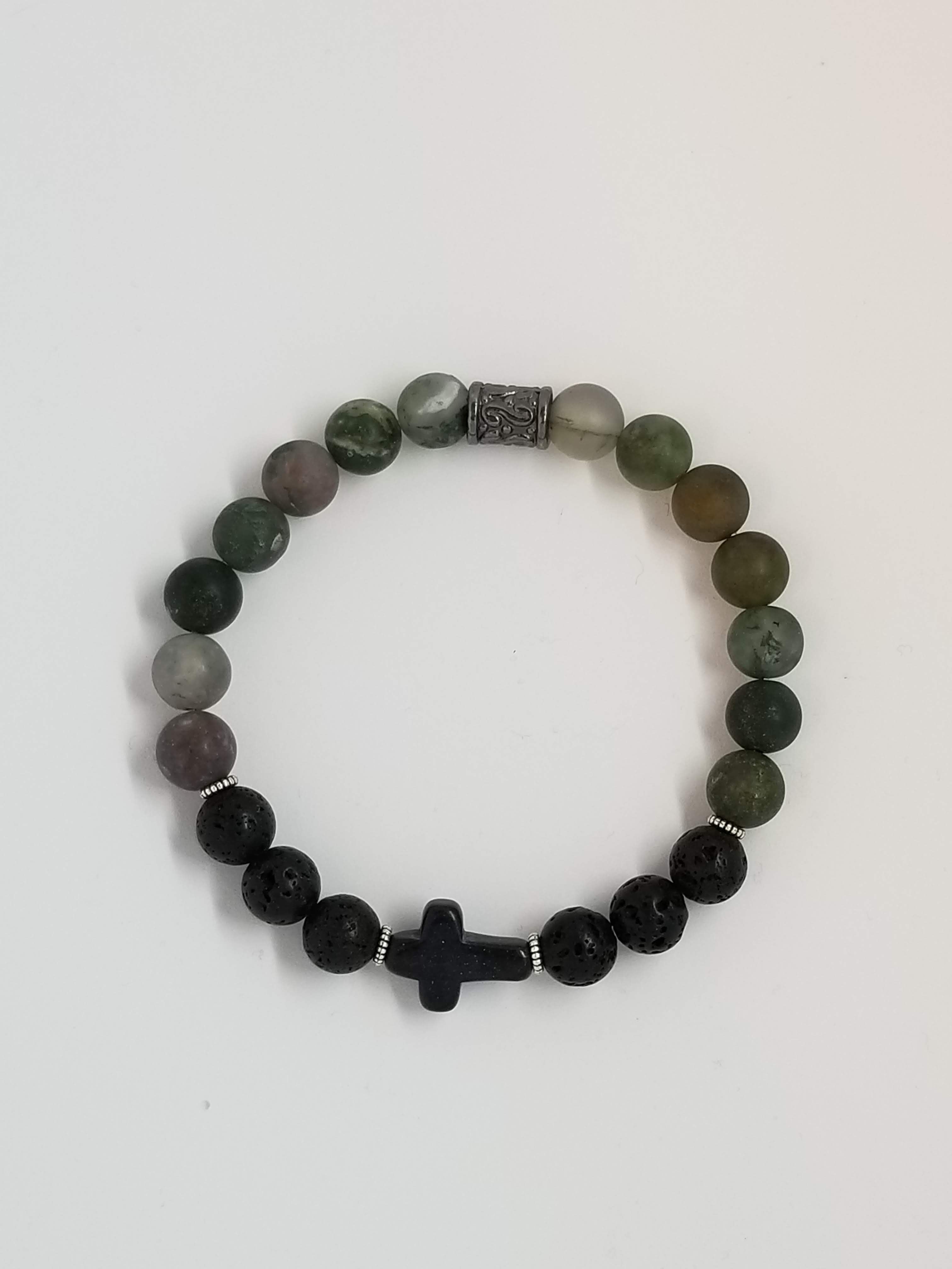 Frosted Indian Agate Black- Size Medium
