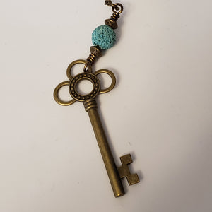 Antique Bronze Key Diffuser Necklace