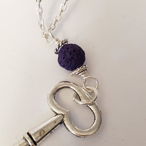 key charm and Purple Lava Bead