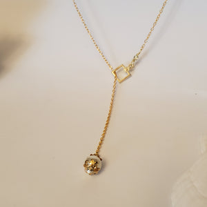 Cream Glass Pearl Gold Necklace