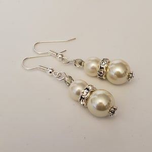Cream Glass Pearl Earrings