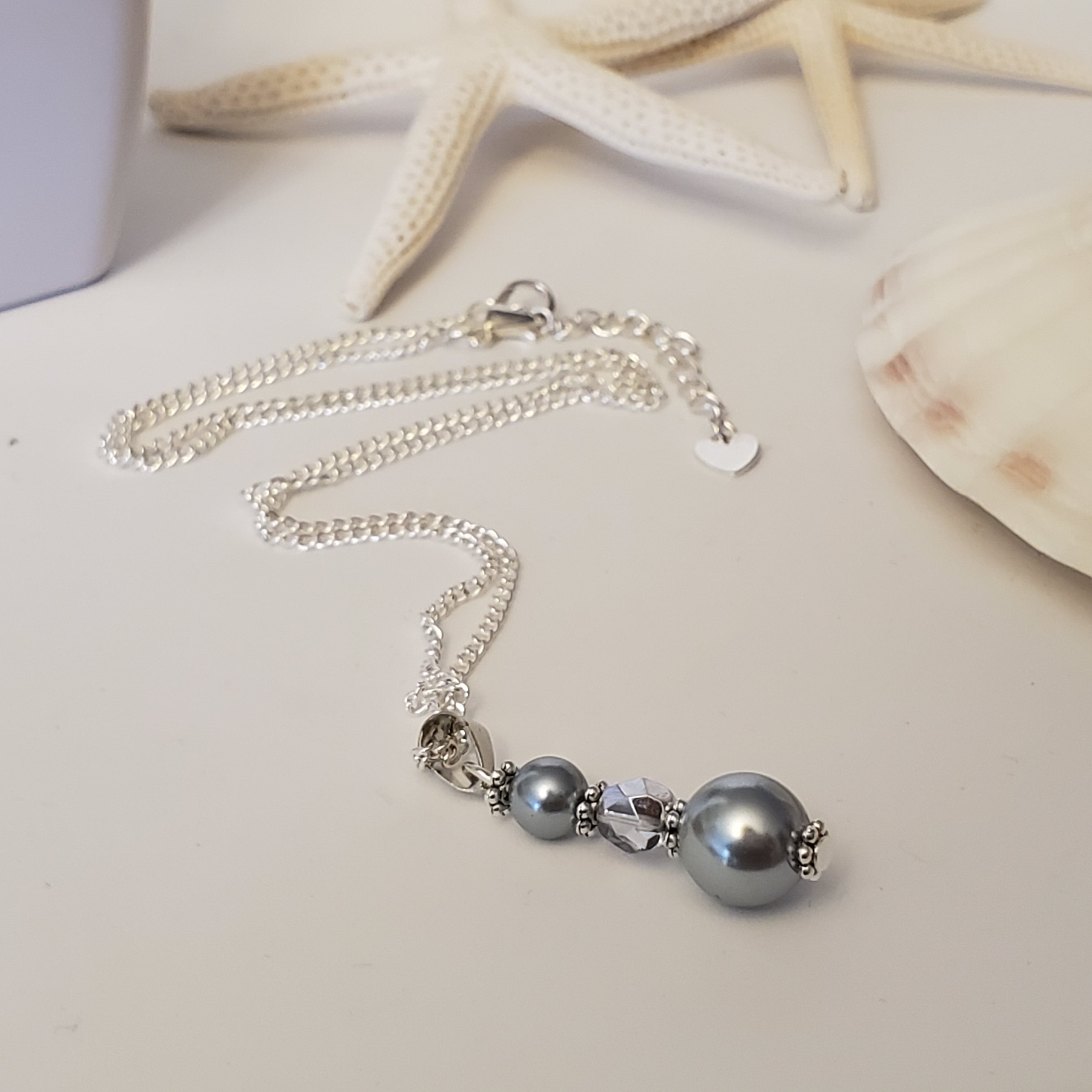 Dark Grey Glass Pearl- Set