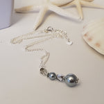 Dark Grey Glass Pearl Necklace
