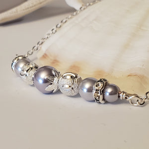 Lilac Glass Pearl Necklace