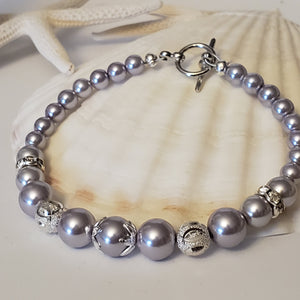 Lilac Glass Pearl Bracelet