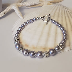 Lilac Glass Pearl Bracelet