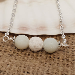 Frosted Amazonite diffuser necklace
