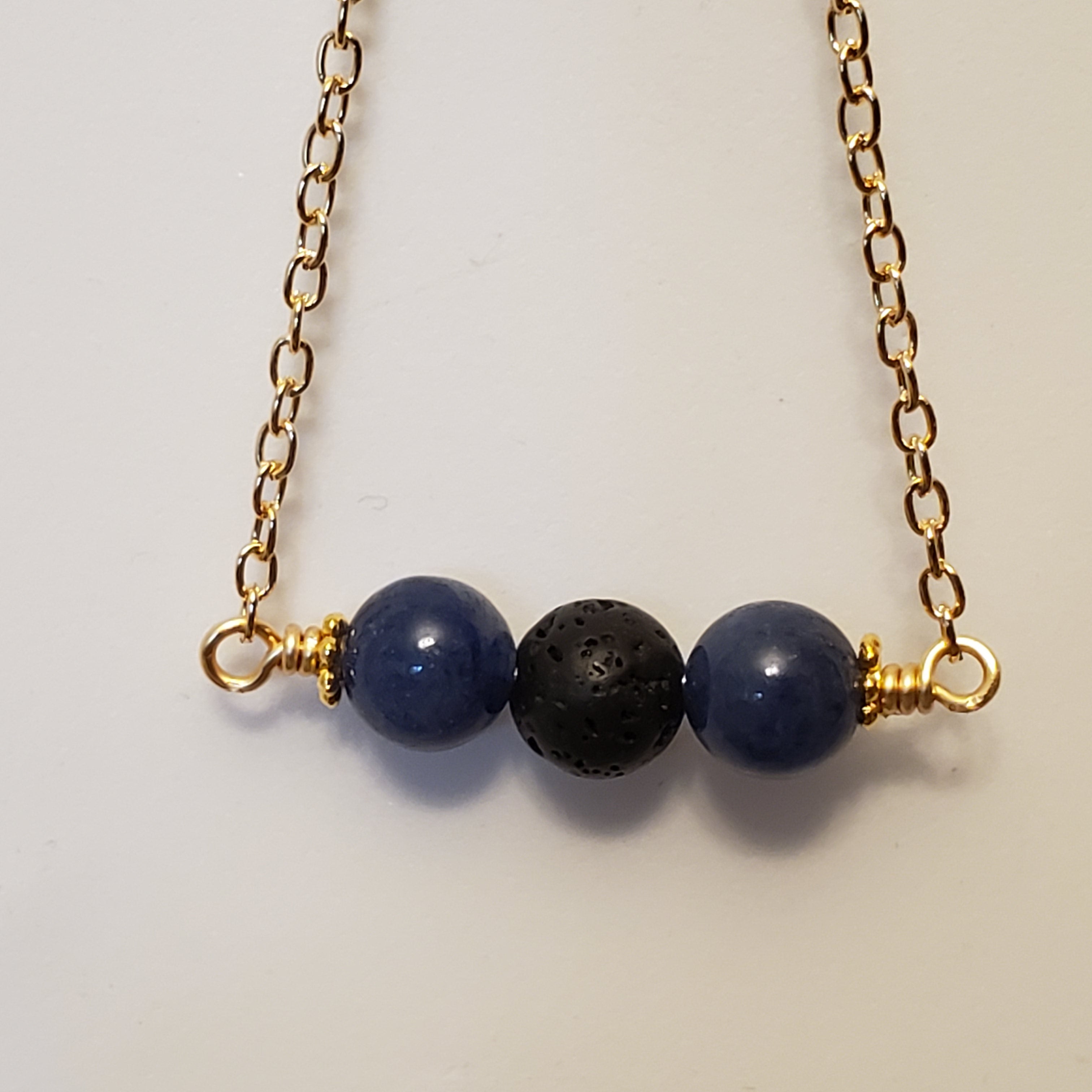 Blue Lapis Lazuli diffuser necklace