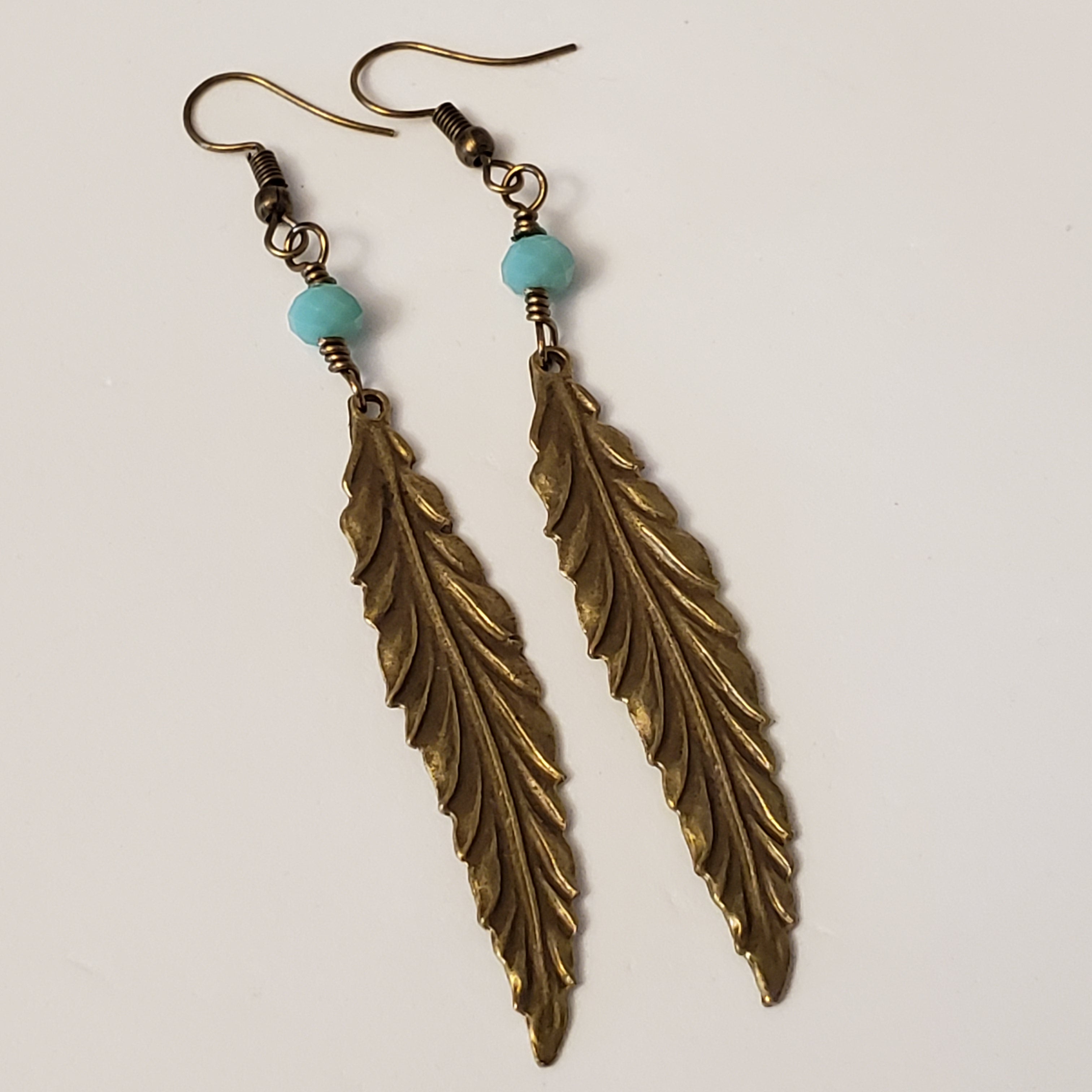 Antique Bronze Leaf Earrings