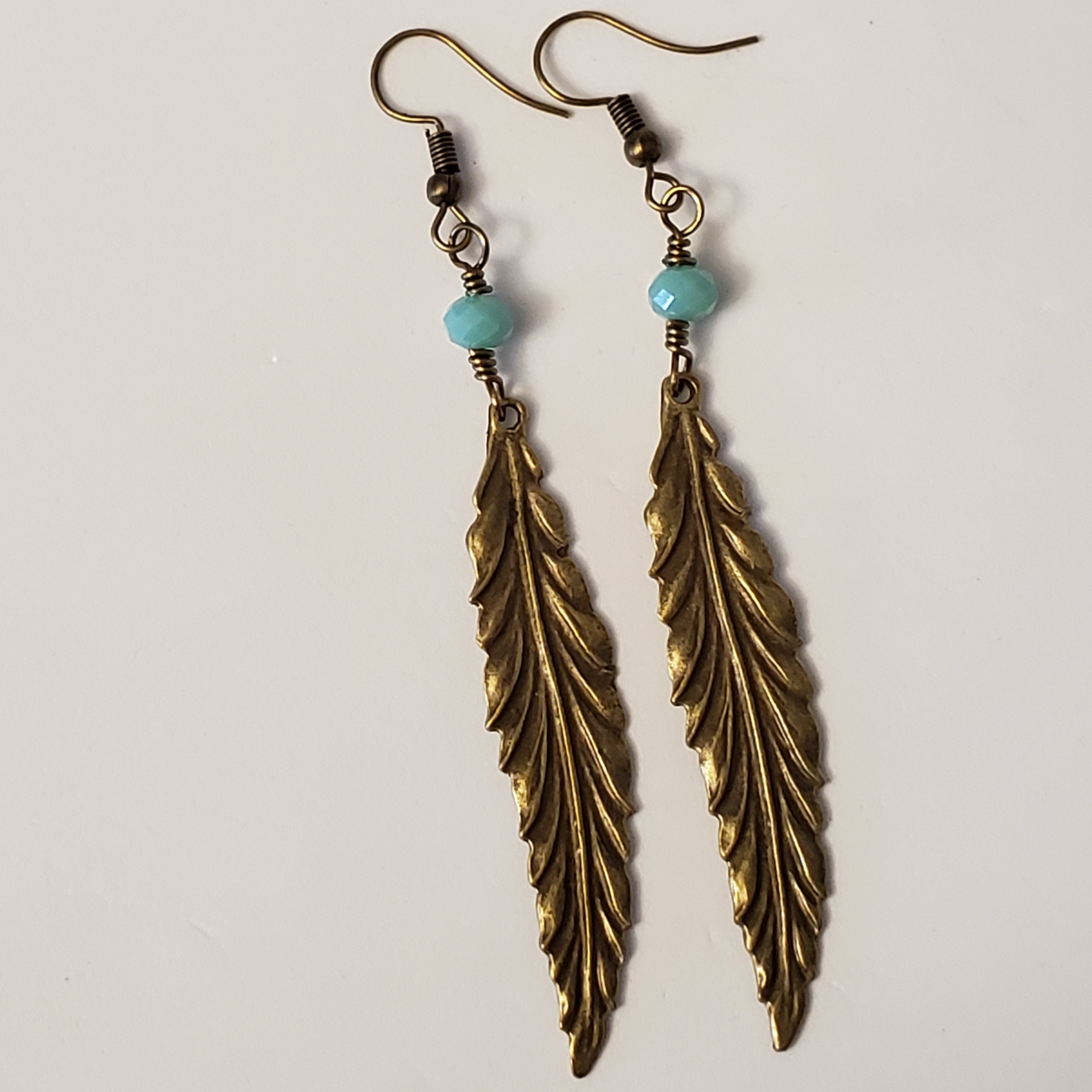 Antique Bronze Leaf Earrings