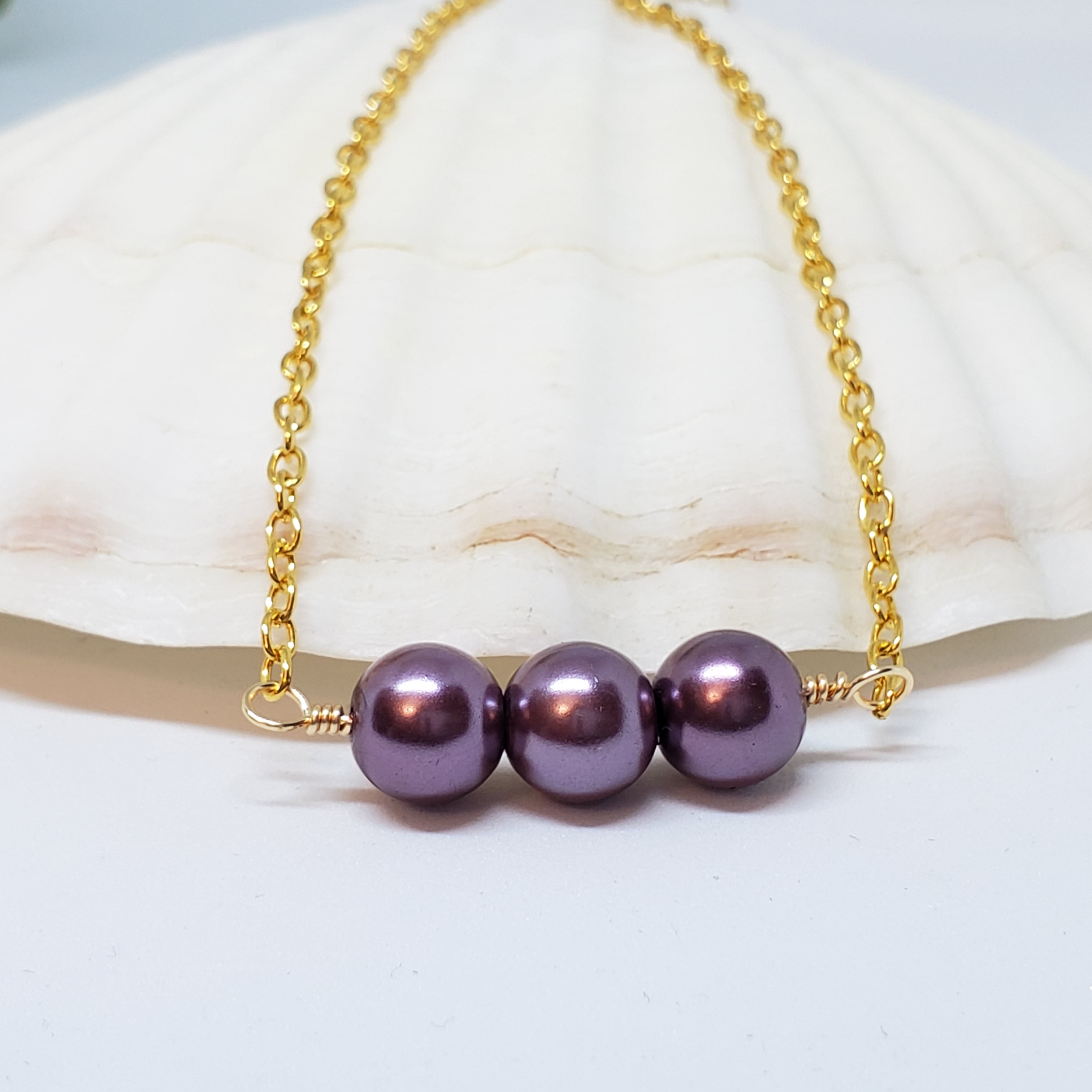 Purple Glass Pearl Drop- Set